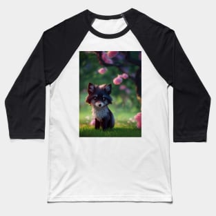 Cutest Little Black Fox Baseball T-Shirt